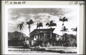 Mission station Kitschung, the main building after the Japanese air raid 1940