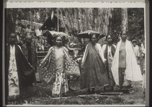 Dajak women dancing at a funeral