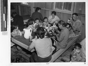 Mealtime at the Japanese Relocation Camp, Manzanar, California, July 1942