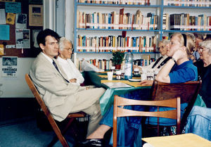 DMS's birthday Hellerup June 1995. The photo shows Kirsten Lange, Jørgen Skov Sørensen and wife