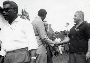 At the chieftainship of Mou, Chief Boula welcoming his guests on the Whit Monday of 1966