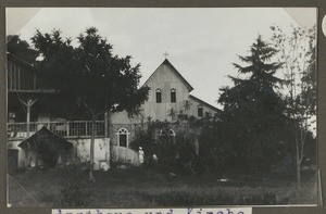 Infirmary and church, Machame, Tanzania, ca.1930-1940