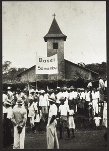 Kirche von Kumba am Kamerunjubiläum. April 1937. Phot. Zürcher