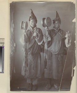 Tibetan monks, West Bengal, ca.1920