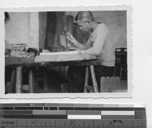 A Carver at Luoding, China, 1937