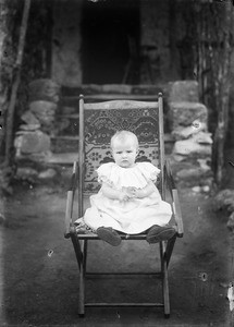 Little child on a chair, Tanzania, ca.1893-1920