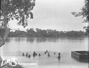 African boys bathing in the Incomáti, Antioka, Mozambique, ca. 1896-1911