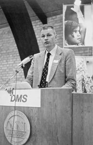 Representitatives 1981 General Knud Sorensen at the podium