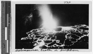 Eruption in Halemaumau Crater, Hawaii, ca. 1948