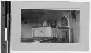 Chapel altar, Eun San, Korea, December 1928
