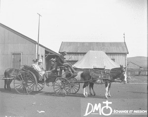 Female missionaries on a carriage, Pretoria, South Africa, ca. 1896-1911