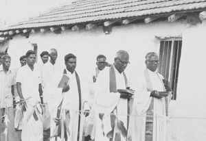 Arcot, South India, Consecration of a self-built church at Vaithijanatapuram (nearTholudur), Va