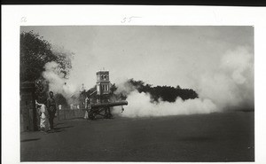 Gund fired at midday to mark the time