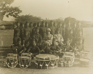 King's African Rifles Band with European Officer, Malawi, ca. 1914-1918