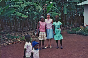 Missionary and Teacher Anna Marie Wemmelund-Nielsen together with local people in the North Wes