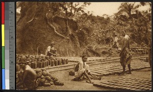 A brickyard and ant hill, Basankusu, Congo, ca.1920-1940