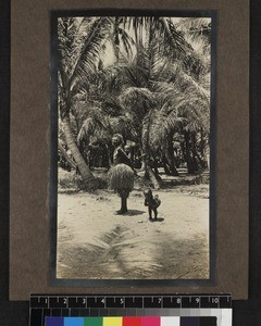 Elderly woman with two young children, Mailu, Papua New Guinea, ca.1905