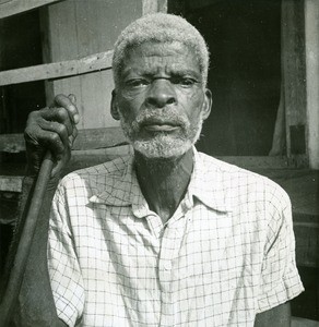Old christian man, in Gabon