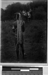 Back of a man wearing a headdress, Africa, ca. 1920-1940