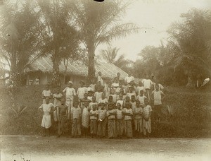 Pupils of the mission school, in Lambarene, Gabon