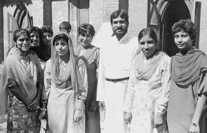 Christians in front of Nowshera Church, Peshawar Diocese, Pakistan 1988