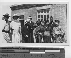 Fr. McCormack with Japanese Christians at Fushun, China, 1931