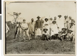 Group portrait after land surveying, Ayra, Ethiopia, 1929-01