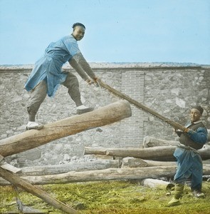 Sawing Wood, China, ca. 1905-1914