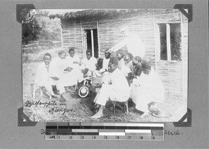 Missionary Klautzsch and a group of apprentices, Rungwe, Tanzania