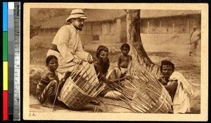 Making baskets, India, ca.1920-1940