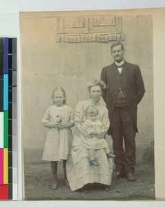 Johanne and Anders Olsen with their two children, Ambohimanga atsimo, Madagascar, ca.1910