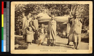 Princess being carried by men, Rwanda, ca.1920-1940