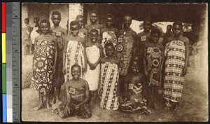 Women in colorful cotton dresses, Bandundu, Congo, ca.1920-1940