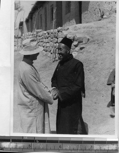 Moslem man just returned from a pilgrimage to Mecca, Ningxia Huizu Zizhiqu, China, 1936