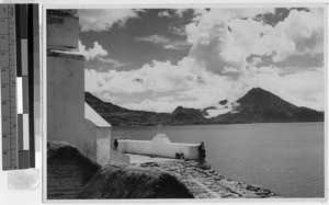 Scene in front of a church near Lake Atitlan, Guatemala, ca. 1946