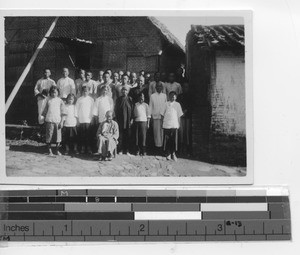 Christmas Day Baptisms at Leprosarium at Jiangmen, China, 1934