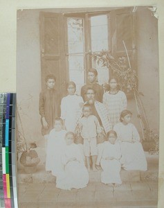 Pastor Rasoamaharo together with his family, Fianarantsoa, Madagascar, ca.1900