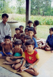 Chenda and The Sunday School in Preah S'Dach, May 2001