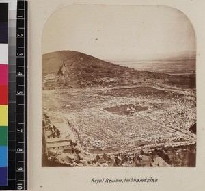 Royal camp and Review, Imahamasina, Madagascar, ca. 1865-1885