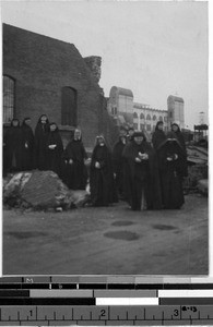 Maryknoll Sisters tour earthquake damaged city, Yokohama, Japan, ca. 1923