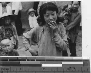 A young girl at Chaoyangzhen, China, 1941