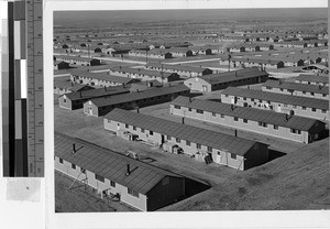 Distant view of the Granada Japanese Relocation Camp, Amache, Colorado, December 12, 1942