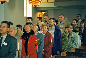 Landsmødet 1998, Hadsten. Deltagere i gudstjenesten i Hadsten kirke