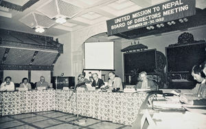 Kathmandu, Nepal. The UMN Board Meeting, November 1992. The middle row, from left: Deputy Presi