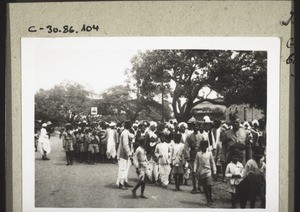 Centenary celebrations: procession with a portrait of Hebich