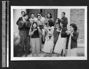 Fukien Christian University Student Christian Association leaders on retreat, Fuzhou, Fujian, China, 1948