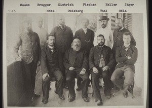 Accra / 1894. Roess, Brugger Dietrich, Fischer, Heller, Jäger, Götz, Duisberg, Thal, Gölz