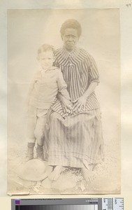 Missionary’s son with nurse, Anatom, 1892