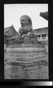 Ferocious lion sculpture, Beijing, China, 1927