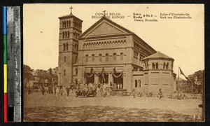 Congregation leaving cathedral, Lubumbashi, Congo, ca.1920-1940